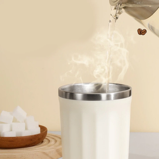 Автоматическая чашка мешалка-термос A-Plus Mixing Cup 2в1 400мл термокружка с магнитом Белая - изображение 4