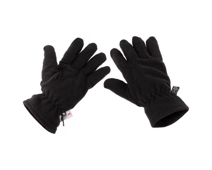 Рукавиці флісові MFH Thinsulate Fleece Gloves чорні XL - зображення 2