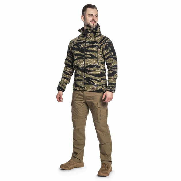 Тактична флісова кофта Helikon Patriot Mk2 Hybrid Fleece з капюшоном tiger stripe XS - зображення 2