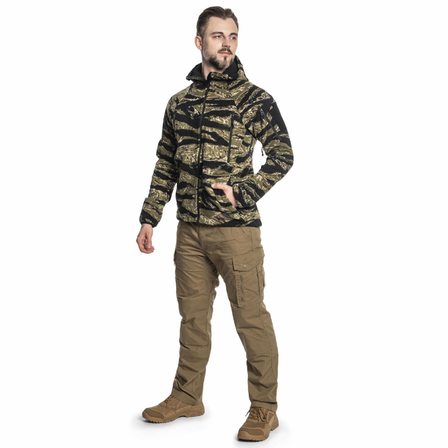 Тактична флісова кофта Helikon Patriot Mk2 Hybrid Fleece з капюшоном tiger stripe 3XL - зображення 2