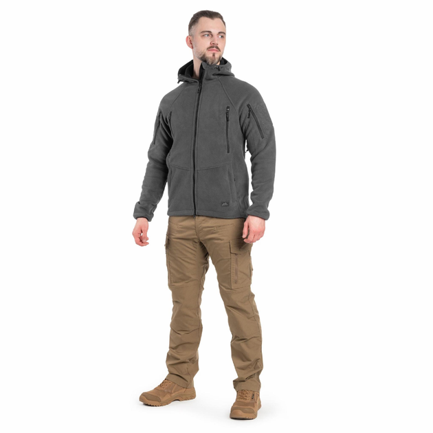 Тактична флісова кофта Helikon Patriot Mk2 Hybrid Fleece з капюшоном grey сіра L - зображення 2