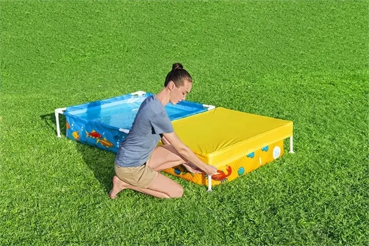 Каркасный квадратный детский бассейн с песочницей Bestway 561CF 213 x 122 x 30,5 см на 365 л - изображение 3