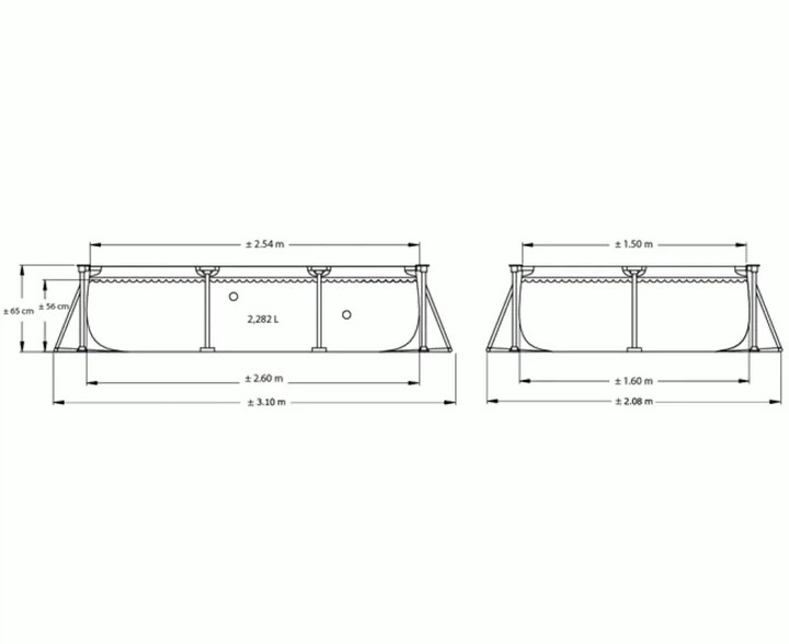 Прямоугольный семейный каркасный бассейн Intex 28271 260 x 160 x 65 см на 2200 л синий - изображение 4