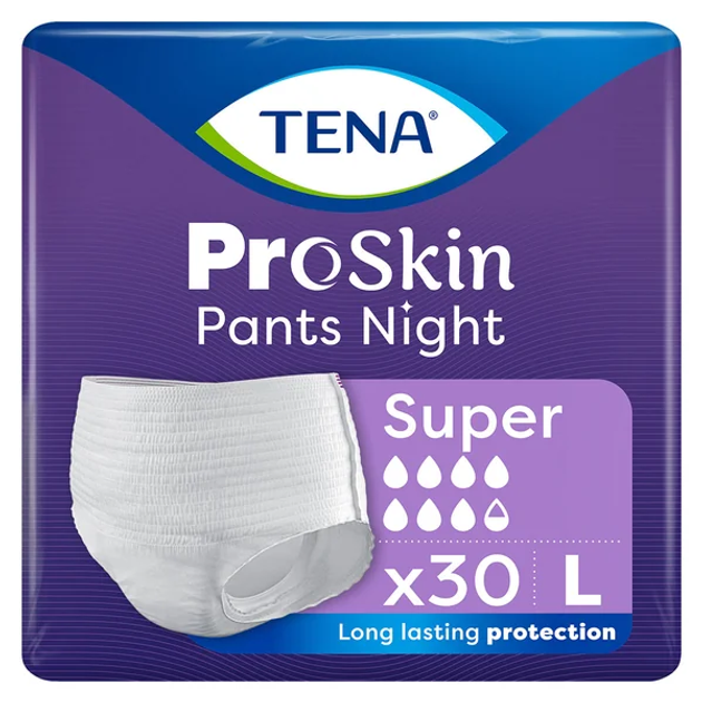 Pieluchomajtki dla dorosłych Tena Pants ProSkin Super nocne L 30 szt (7322542169292) - obraz 1