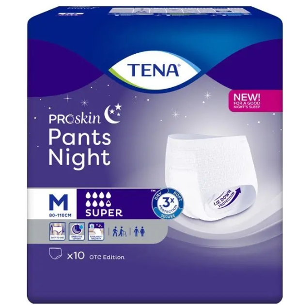 Підгузки для дорослих Tena Pants ProSkin Super нічні L 10 шт (7322542169209) - зображення 1