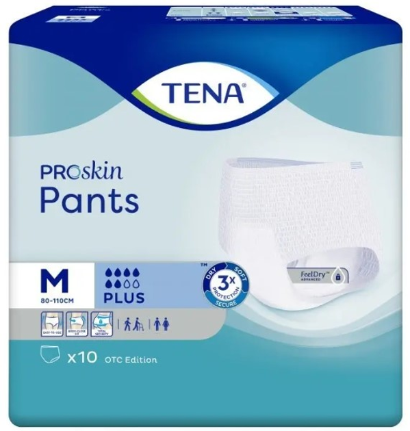 Pieluchomajtki dla dorosłych Tena Pants ProSkin Plus M 10 szt (7322542144343) - obraz 1