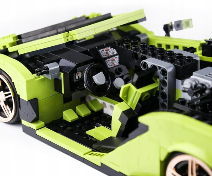 Конструктор детский машина MOULD KING TECHNIC " Lamborghini " Sian Sierne зеленый 1168 деталей (10011 ) - изображение 5
