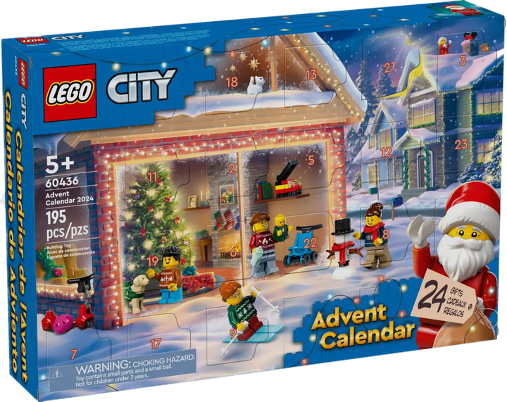 Zestaw klockow Lego City Kalendarz adwentowy na 2024 rok 195 elementow (60436) (955555907054223) - Outlet - obraz 1