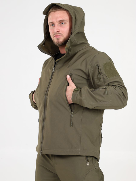 Чоловіча тактична куртка Eagle Soft Shell JA-23 на флісі 2XL Green Olive (JDT-0845333) - зображення 1