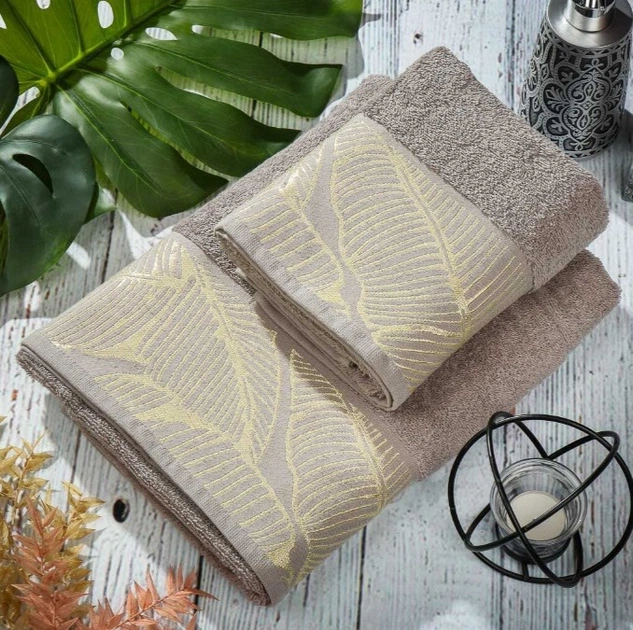 Махровое гладкокрашеное полотенце Full textile Бали 50х90 беж - изображение 2