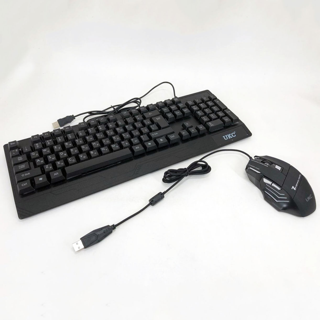 Клавіатура+мишка UKC з LED підсвічуванням від USB M-710, клавіатура ігрова з підсвічуванням та мишкою(ws13218)(WB) - изображение 12