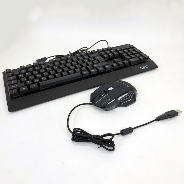 Клавіатура+мишка UKC з LED підсвічуванням від USB M-710, клавіатура ігрова з підсвічуванням та мишкою(ws13218)(WB) - изображение 13