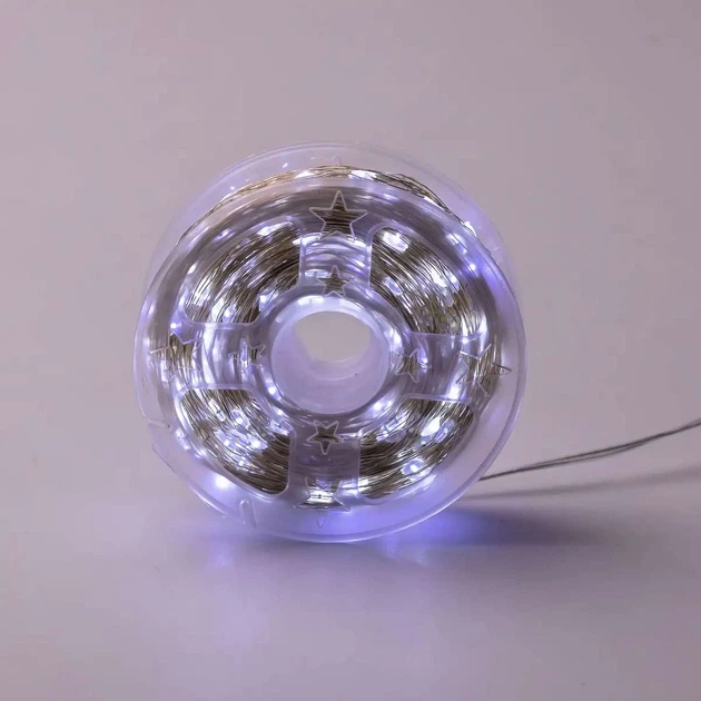 Гирлянда Роса 100 м 1000 LED с пультом, белый провод, белый свет - Фото 7 Гирлянда Роса 100 м 1000 LED с пультом, белый провод, белый свет - изображение 7