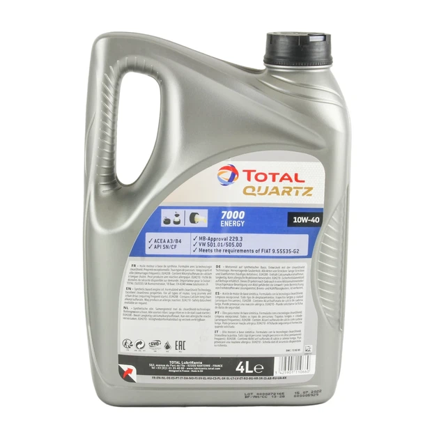 Масло моторное TOTAL QUARTZ 7000 ENERGY SL/CF 10W-40 4 л (201536) - изображение 2