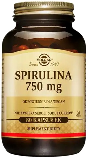 Дієтична добавка Solgar Spirulina 750 мг 80 капсул (3398400602700) - зображення 1