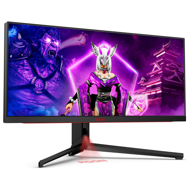 TFT 34" AOC AGON AG344UXM, WQHD, IPS, MiniLED, 170Гц, 1мс, 2xHDMI, 2xDP, USB-C, USB-hub, HAS, цв - изображение 2