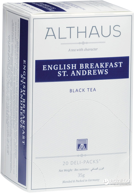 Чай чорний пакетований Althaus English Breakfast St. Andrews 20 х 1.75 г від Rozetka на платформі USKIDKA Акція на Чай чорний пакетований Althaus English Breakfast St. Andrews 20 х 1.75 г від Rozetka