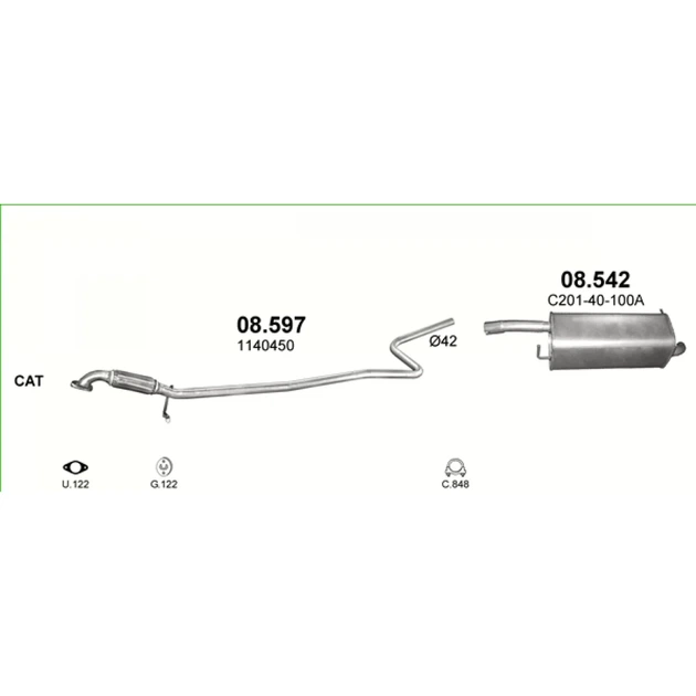 Глушитель Ford Fiesta/Mazda 2 Polmostrow (08.542) (850231) - Фото 2 Глушитель Ford Fiesta/Mazda 2 Polmostrow (08.542) (850231) - изображение 2