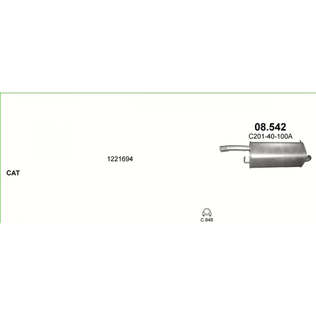 Глушитель Ford Fiesta/Mazda 2 Polmostrow (08.542) (850231) - Фото 3 Глушитель Ford Fiesta/Mazda 2 Polmostrow (08.542) (850231) - изображение 3