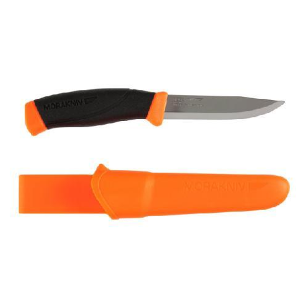 Туристичний ніж Morakniv Companion F Orange нержавійка (клинок 104мм, ніж 220мм, 116г, піхви, помаранчевий) - зображення 1