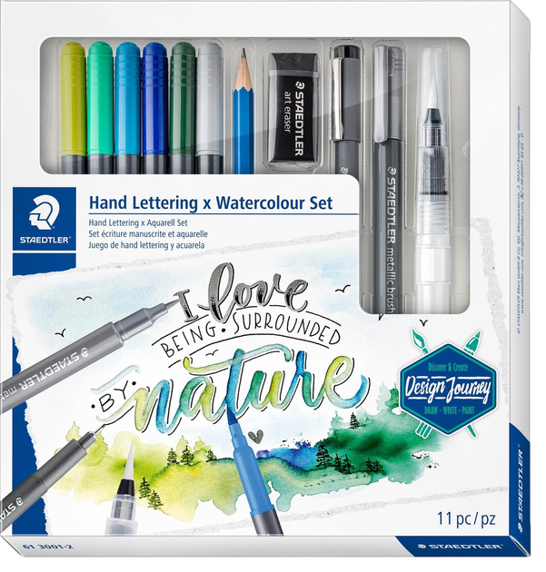 Zestaw akwarelowy Staedtler Hand Lettering 11 szt (4007817076811) - obraz 1