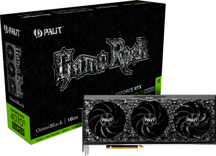 Видеокарта Palit PCI-Ex GeForce RTX 4070 Ti Super GameRock OmniBlack 16GB GDDR6X (256bit) (2610/21000) (1 x HDMI, 3 x DisplayPort) (NED47TS019T2-1020Q) - изображение 8