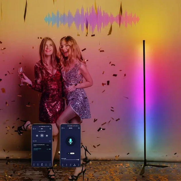 Напольная лампа 1.2 m RGB угловой торшер светодиодный для спальни HA-10 с пультом регулируемой яркостью - изображение 6