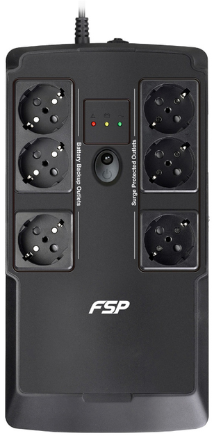 Джерело песперебійного живлення FSP NanoFit 600 600ВА/360Вт SCHUKO USB/2хUSB 5V/1A Max AVR Black (PPF3602303) - зображення 2