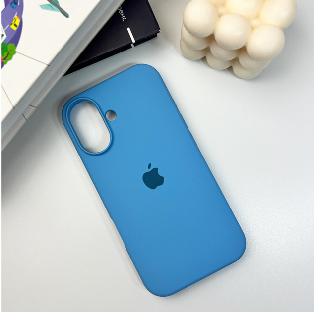 Защитный чехол-накладка Silicone Full Case AA Open Cam для Apple iPhone 16 Cornflower (FullOpeAAi16-49) - изображение 4