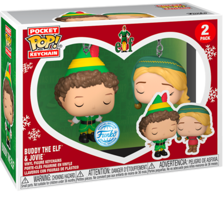 Brelok Funko Pocket Pop Keychain Elf - Buddy & Jovie 2-pack (0889698739214) - obraz 1