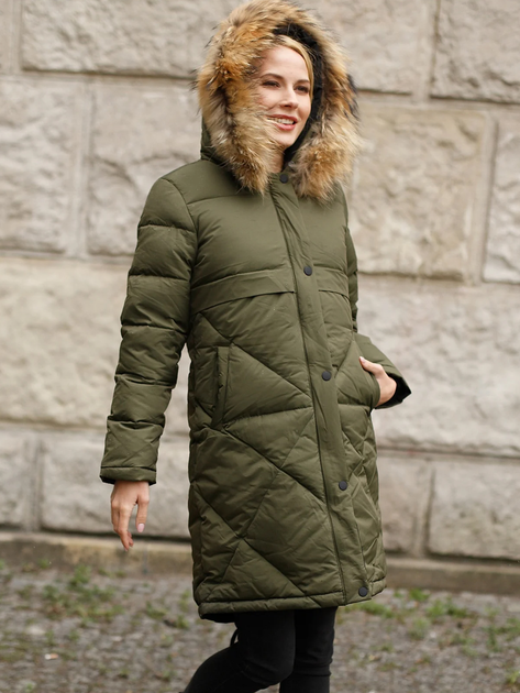 Kurtka parka damska zimowa PERSO BLH919079F M Khaki (5905080208696) - obraz 1