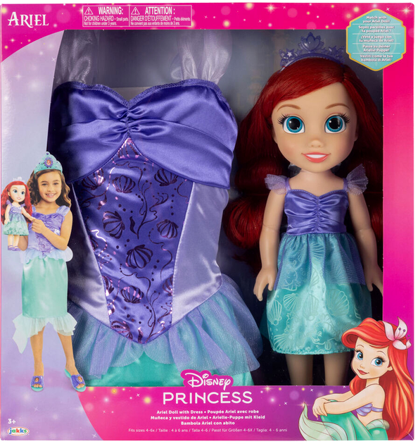 Lalka Jakks Pacific Disney The Little Mermaid Ariel z sukienką dla dziewczynki 38 cm (0192995240483) - obraz 1