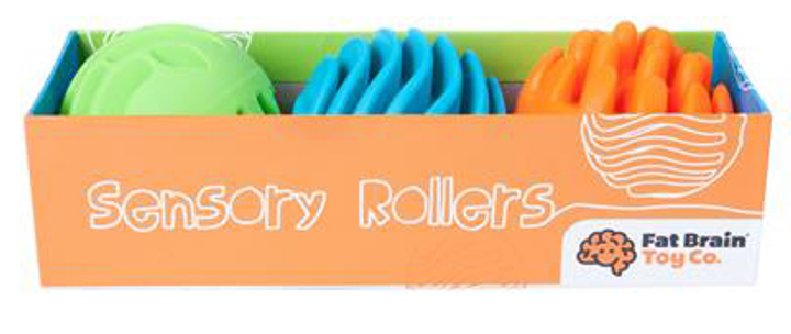 Прорізувач-брязкальце Fat Brain Toys Sensory Rollers Кольорові сенсорні кульки 3 шт (0811802021885) - зображення 4