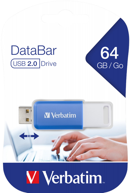 Флеш пам'ять USB Verbatim DataBar 64GB USB 2.0 Blue (49455) - зображення 5