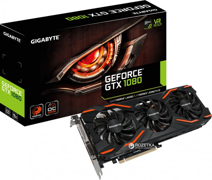 Видеокарта Gigabyte PCI-Ex GeForce GTX 1080 Windforce OC 8GB