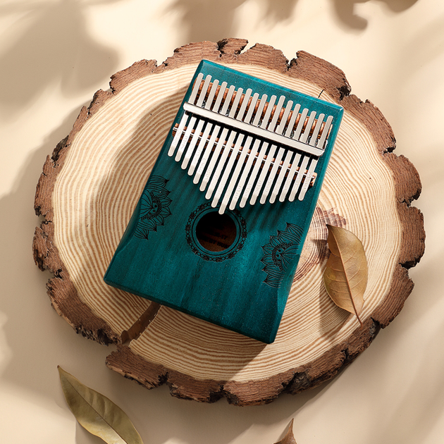 Калимба Hluru из красного дерева на 17 язычков Lotus Blue - изображение 2