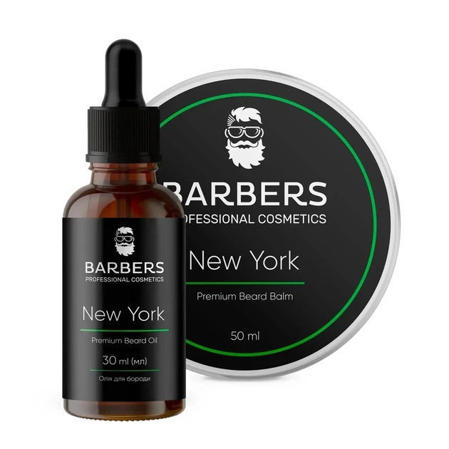 Чоловічий набір для бороди Barbers New York (бальзам і олія) 80 мл - зображення 2
