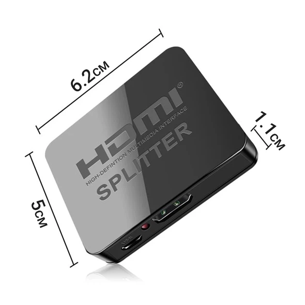 HDMI Сплиттер (1 на 2) 4К 60Hz Black | Дублирование экрана| Для PC, XBox, PS4, PS5, видеоплееров - изображение 2