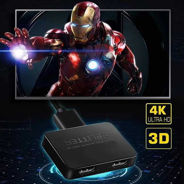 HDMI Сплиттер (1 на 2) 4К 60Hz Black | Дублирование экрана| Для PC, XBox, PS4, PS5, видеоплееров - изображение 11