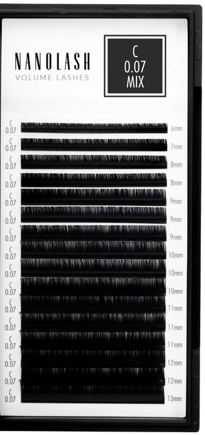 Sztuczne rzęsy Nanolash Volume 0.07 C 6-13 mm (5905997306027) - obraz 1