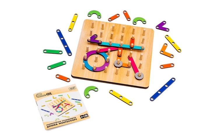 Геометрична розвиваюча дошка Монтессорі PuzzleOK (Puz-27260) - изображение 5