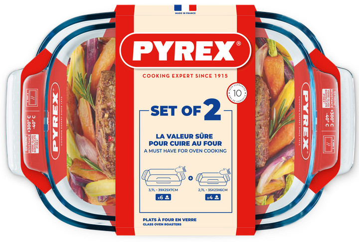 Набір форм для запікання Pyrex Classic 2 шт (38×25 см 3.7 л + 34×22 см 2.7 л) - Фото 2 Набір форм для запікання Pyrex Classic 2 шт (38×25 см 3.7 л + 34×22 см 2.7 л) - зображення 2