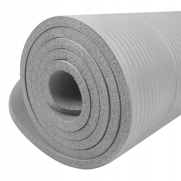Коврик (мат) для йоги и фитнеса Springos NBR 1 см YG0032 Grey - изображение 6