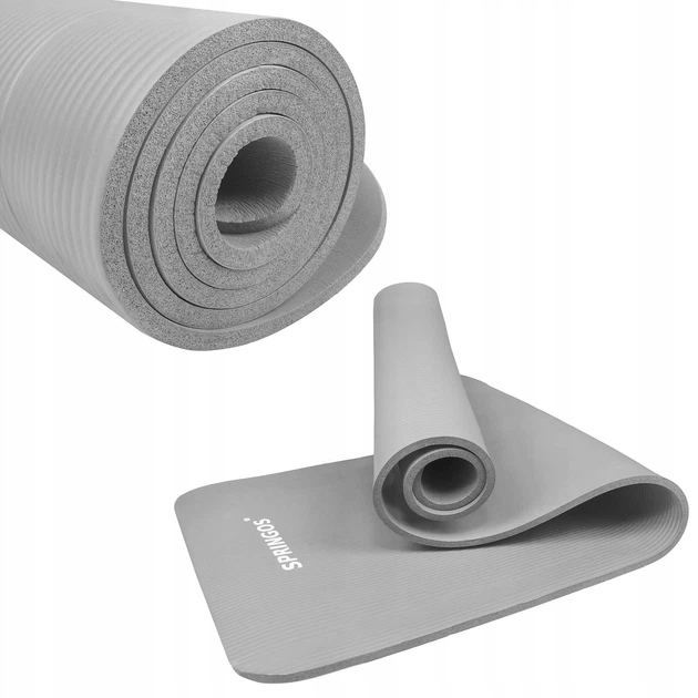 Коврик (мат) для йоги и фитнеса Springos NBR 1 см YG0032 Grey - изображение 10