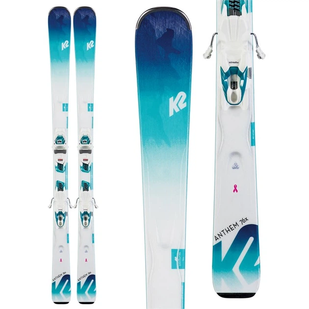 Лижі гірські комплект K2 ANTHEM 76X W+ER3 10 COMPACT QKCLK 149см White/blue (10D0406.143.1+10C1011.143.2) - изображение 2
