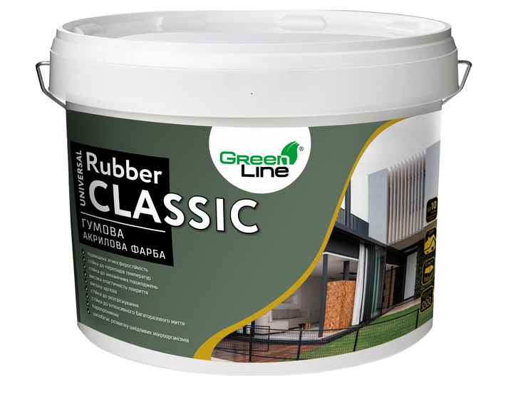 Фарба гумова з антисептичною добавкою Universal Rubber Classic 1 л/1,2 кг Чорний - зображення 1