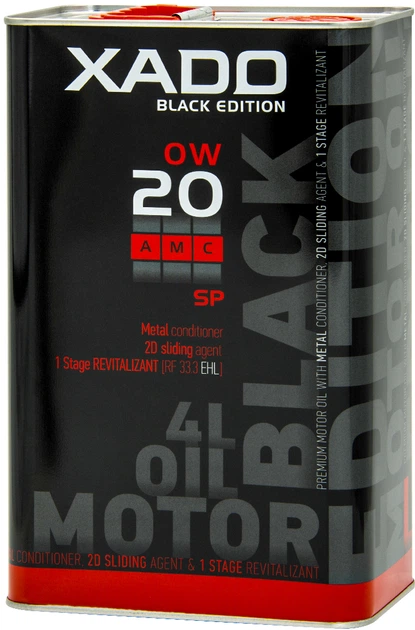 Моторное масло XADO Black Edition 0W-20 SP АМС 4 л (XA 22294