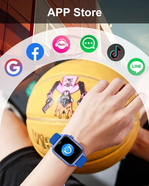 Детские умные смарт часы с видеозвонком GPS Wonlex KT34 Android 8.1, водонепроницыемые часы для детей с виброзвонком, прослушиванием и GPS, голубой (KT34) - изображение 7