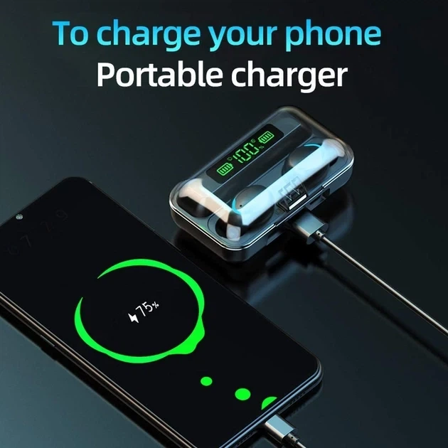 Беспроводные сенсорные наушники со встроенным Power Bank TWS F9-5 - Фото 3 Беспроводные сенсорные наушники со встроенным Power Bank TWS F9-5 - изображение 3