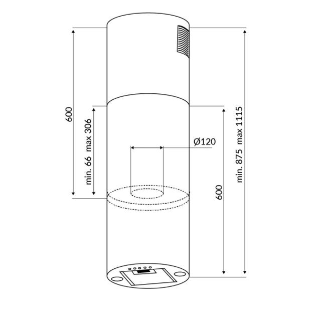 Okap kuchenny MPM MPM-31-OTW-02 Czarny - obraz 3